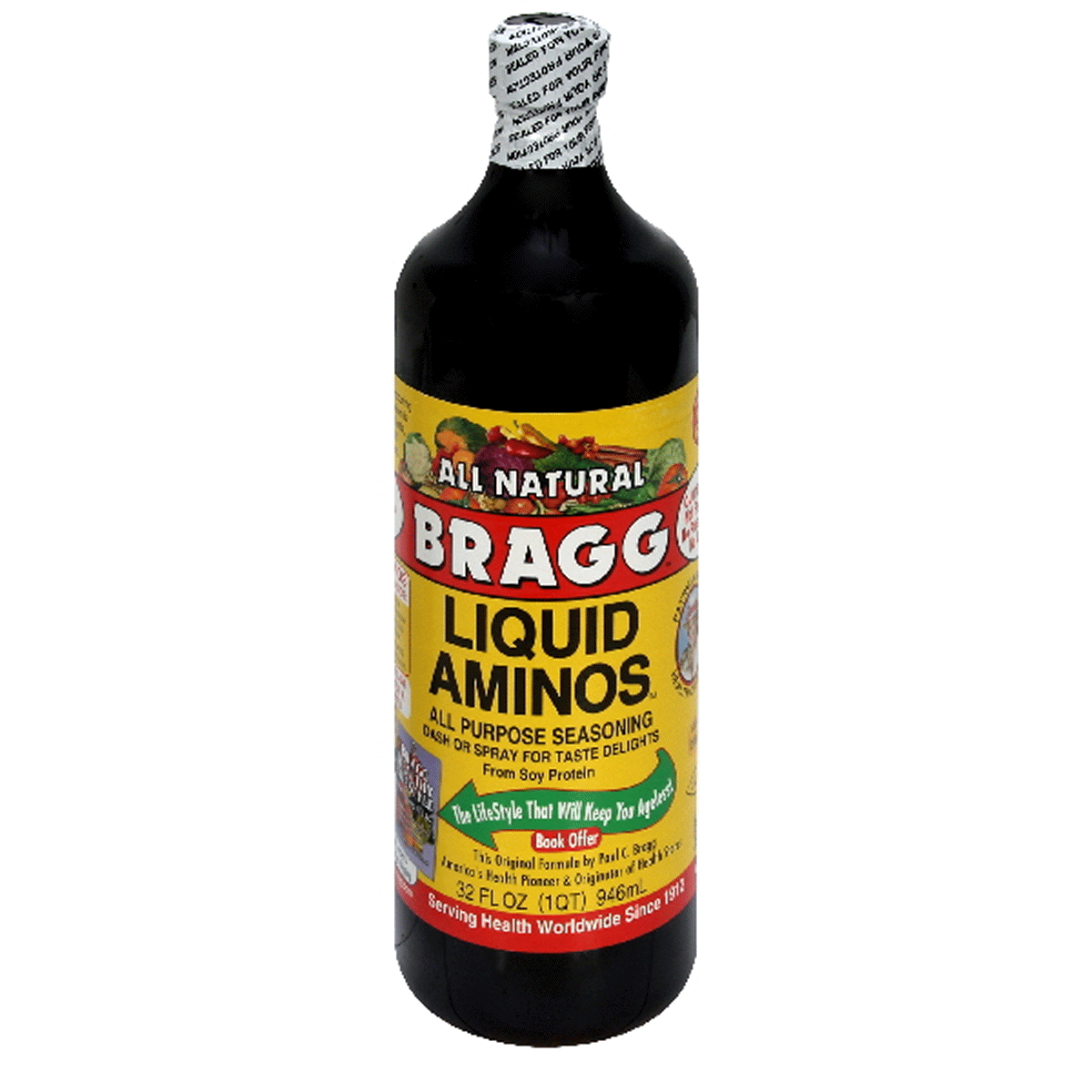 slide 1 of 2, Bragg All Natural Liquid Aminos All Purpose Seasoning, 32 fl oz