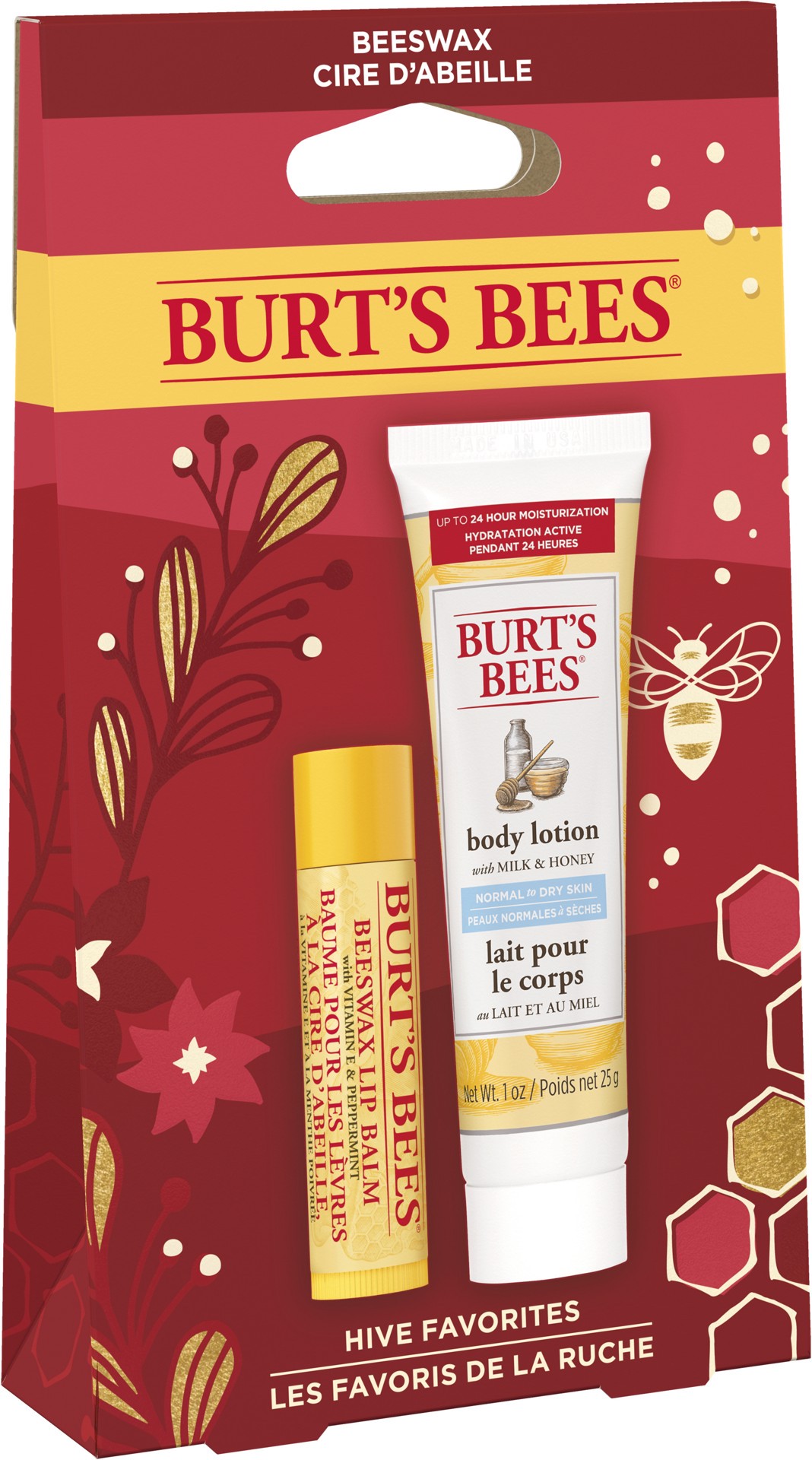 slide 2 of 5, Burt's Bees Hive Favorites Lip Balm and Body Lotion, 2-Pack, 1.15 Oz, 1 ct