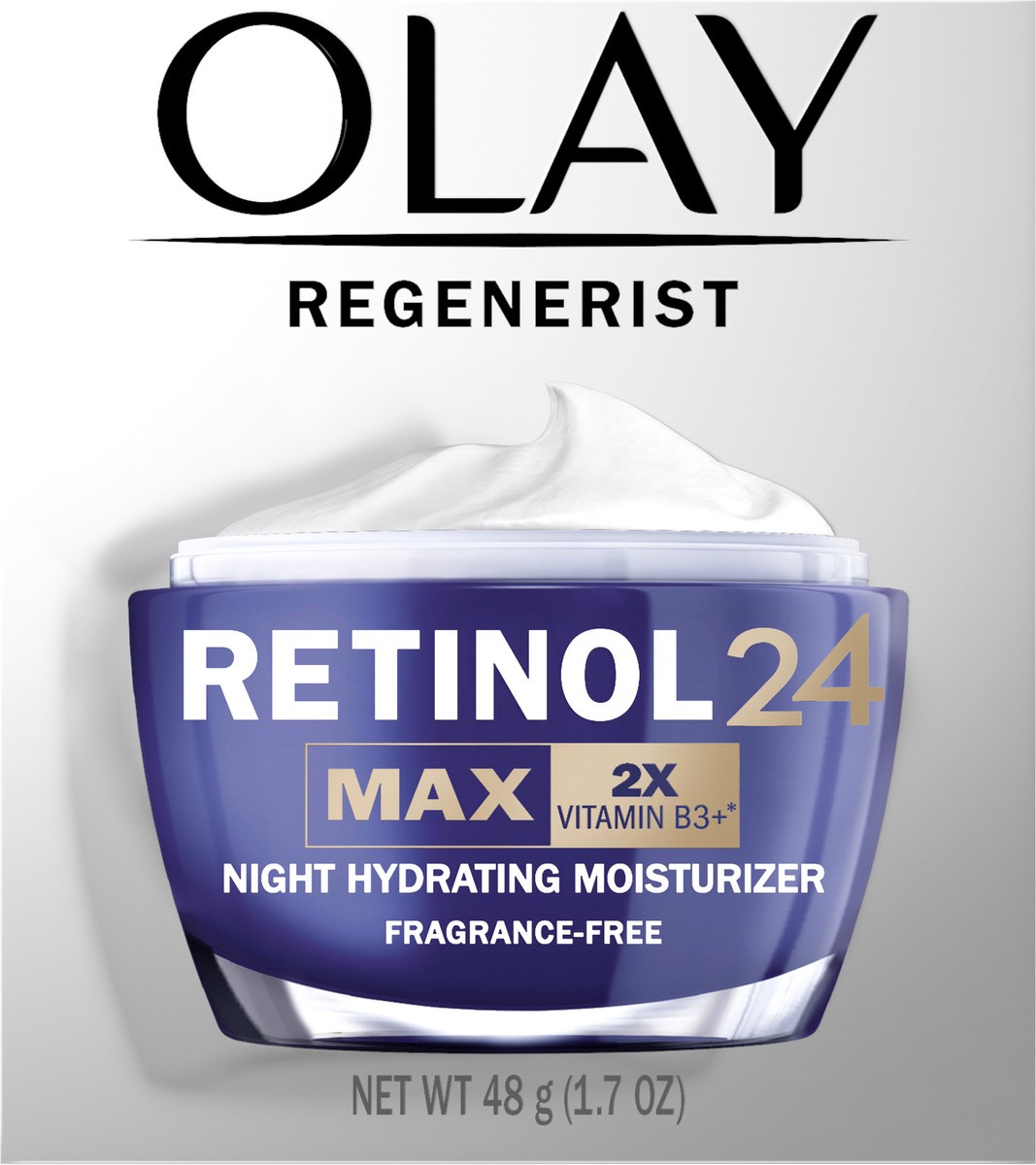 slide 1 of 9, Olay Regenerist Retinol 24 MAX Night Face Moisturizer, 1.7 Oz, 1.7 oz