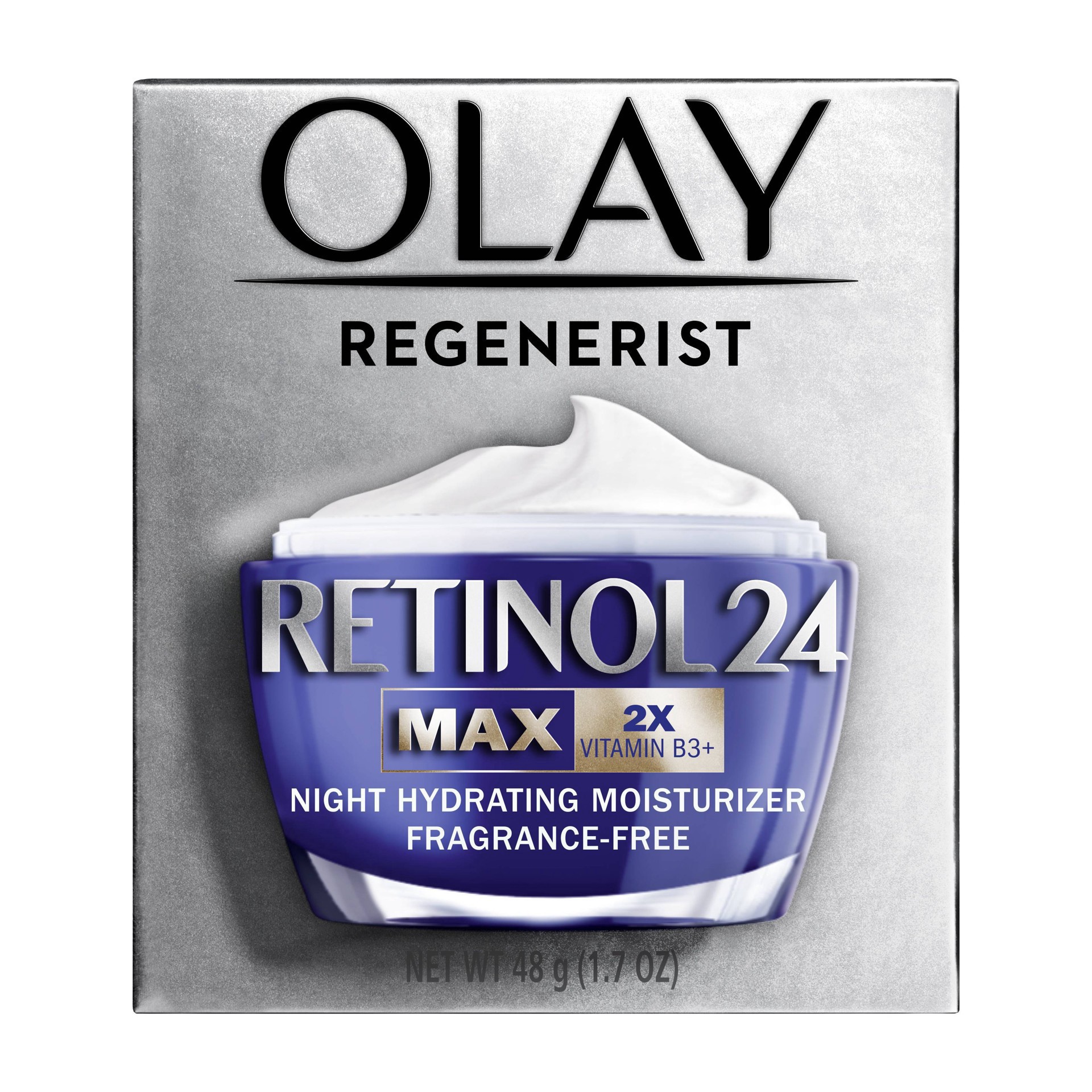 slide 2 of 9, Olay Regenerist Retinol 24 MAX Night Face Moisturizer, 1.7 Oz, 1.7 oz