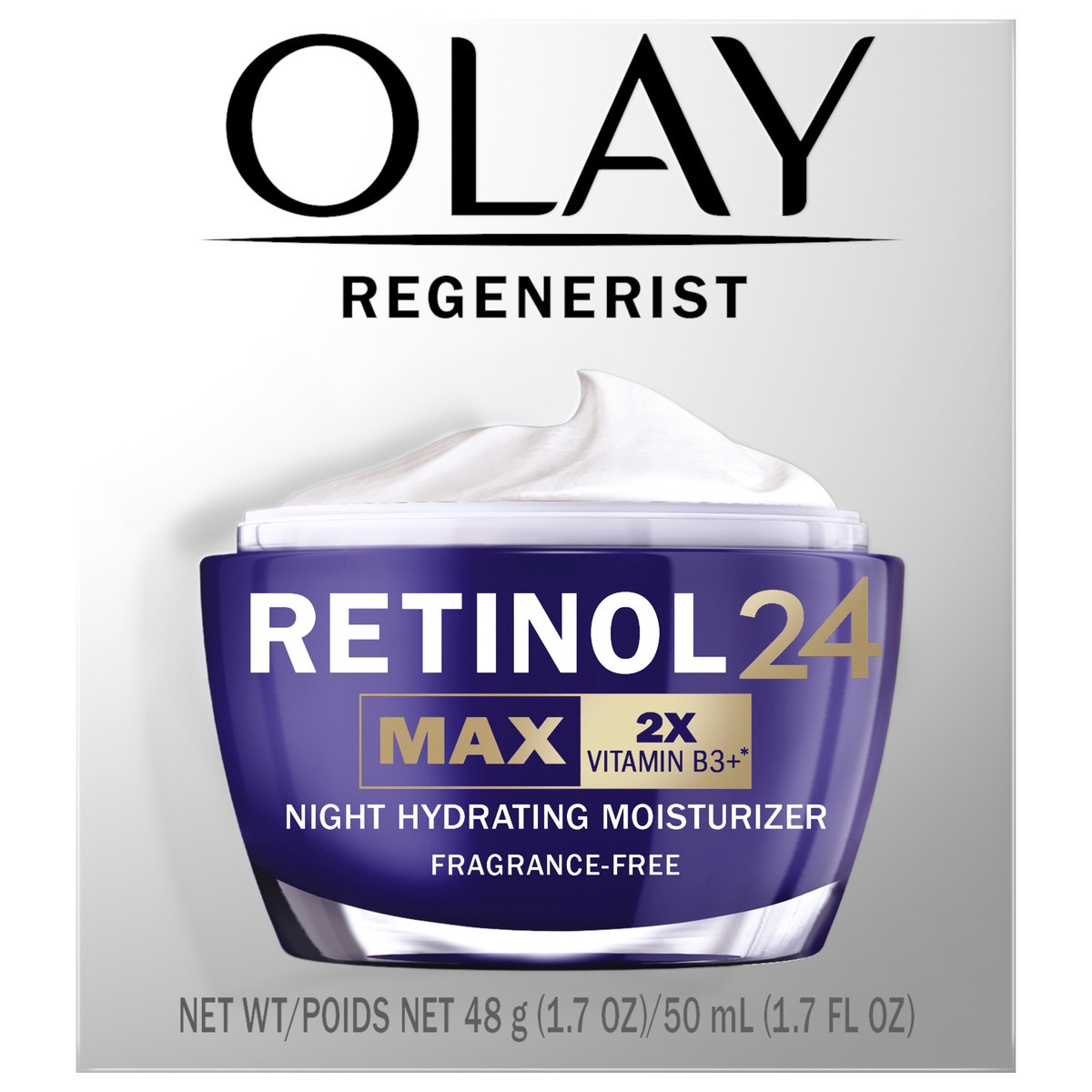 Olay Retinol 24 Max Night Face Moisturizer for Dull Skin FragranceFree