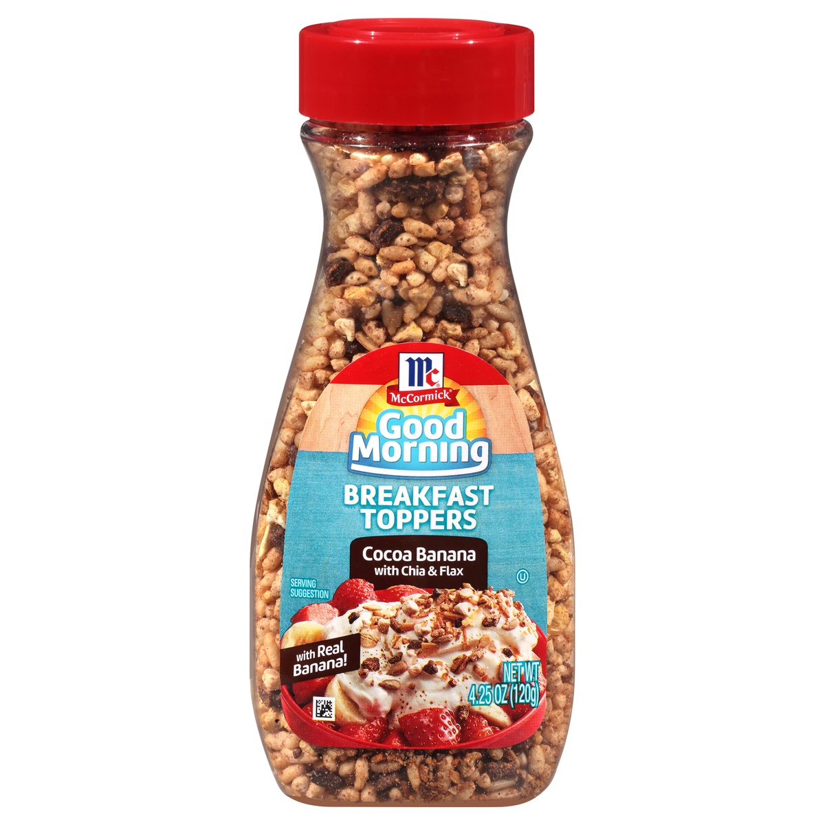 slide 1 of 1, McCormick Good Morning Breakfast Toppers Cocoa Banana With Chia Flax, 4.25 oz