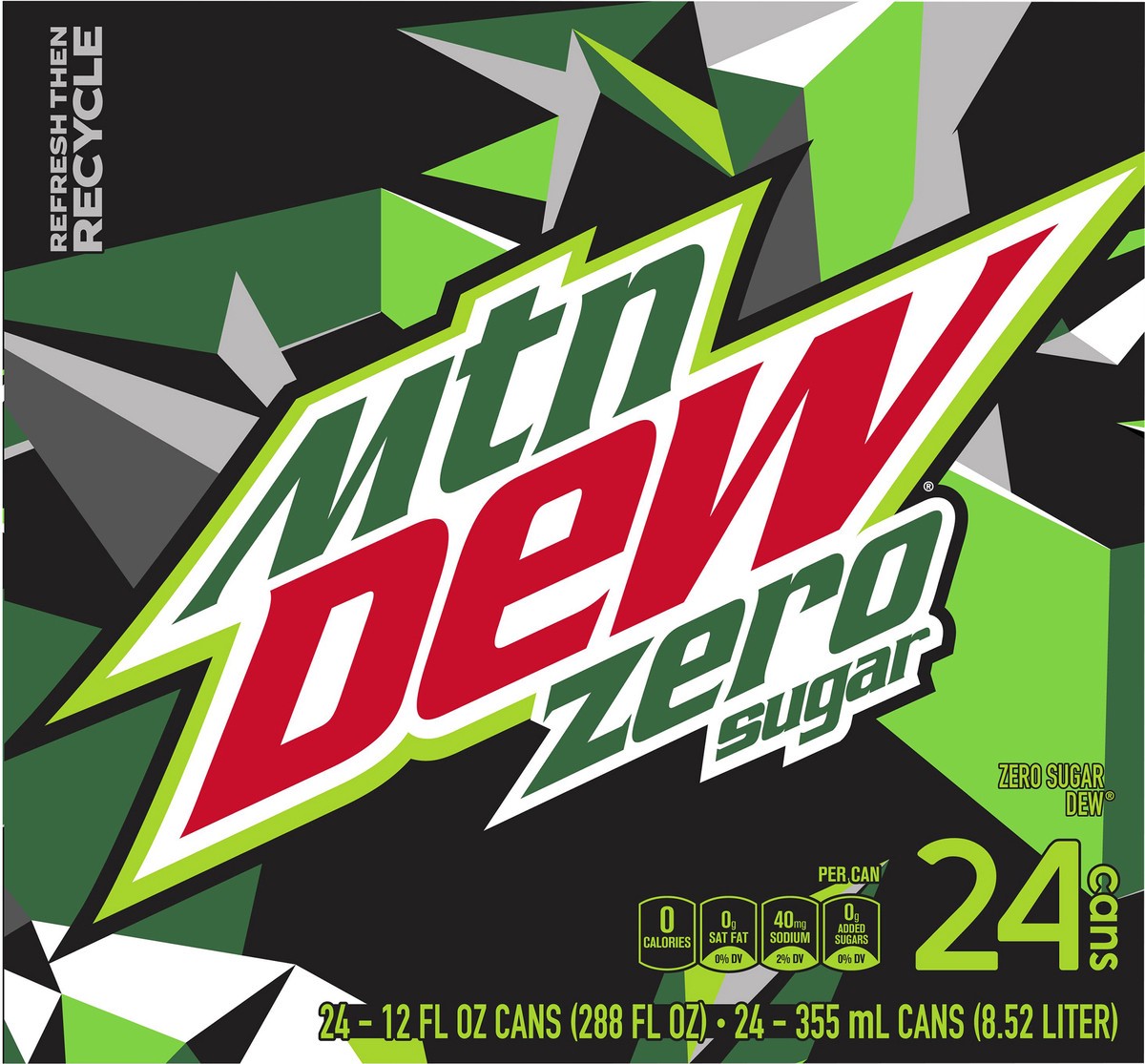 slide 4 of 6, Mountain Dew Zero Sugar Soda 24 Pack, 24 ct