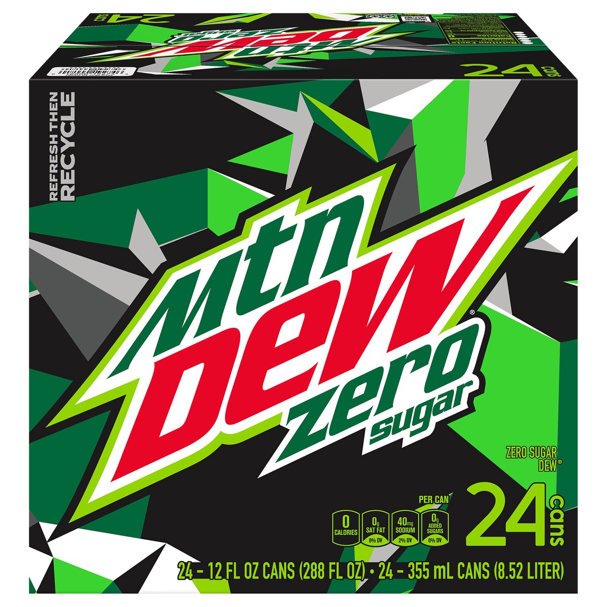 slide 1 of 6, Mountain Dew Zero Sugar Soda 24 Pack, 24 ct