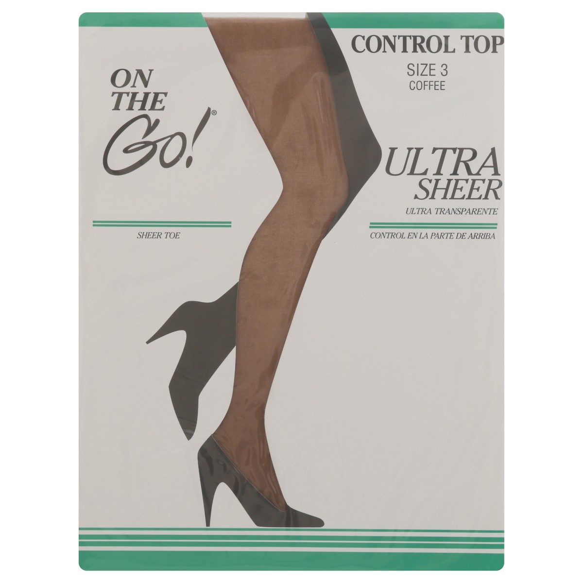 slide 11 of 11, On the Go! Coffee Control Top Sheer Toe Size 3 1 ea, 1 ct