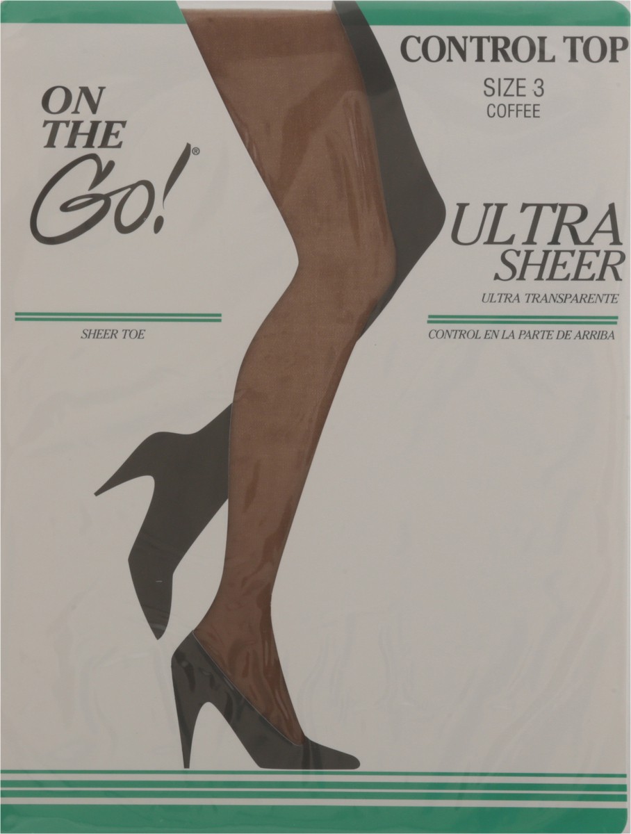 slide 9 of 11, On the Go! Coffee Control Top Sheer Toe Size 3 1 ea, 1 ct