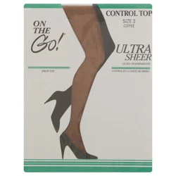 On the Go! Coffee Control Top Sheer Toe Size 3 - 1 ea