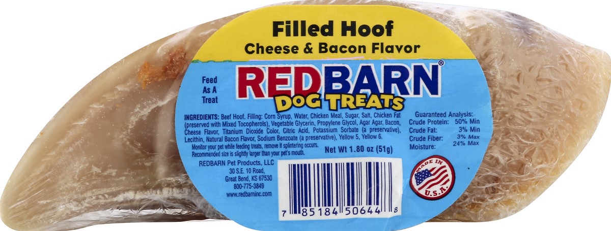 slide 1 of 5, Redbarn Dog Treat Hoof Chz&Bcn Filld, 1.8 oz