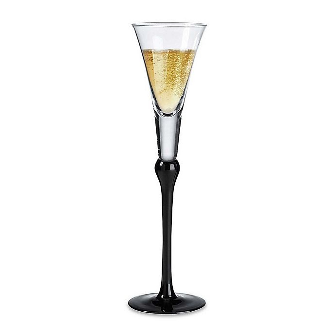 slide 1 of 2, Lillian Rose Tall Champagne Flutes - Black, 2 ct