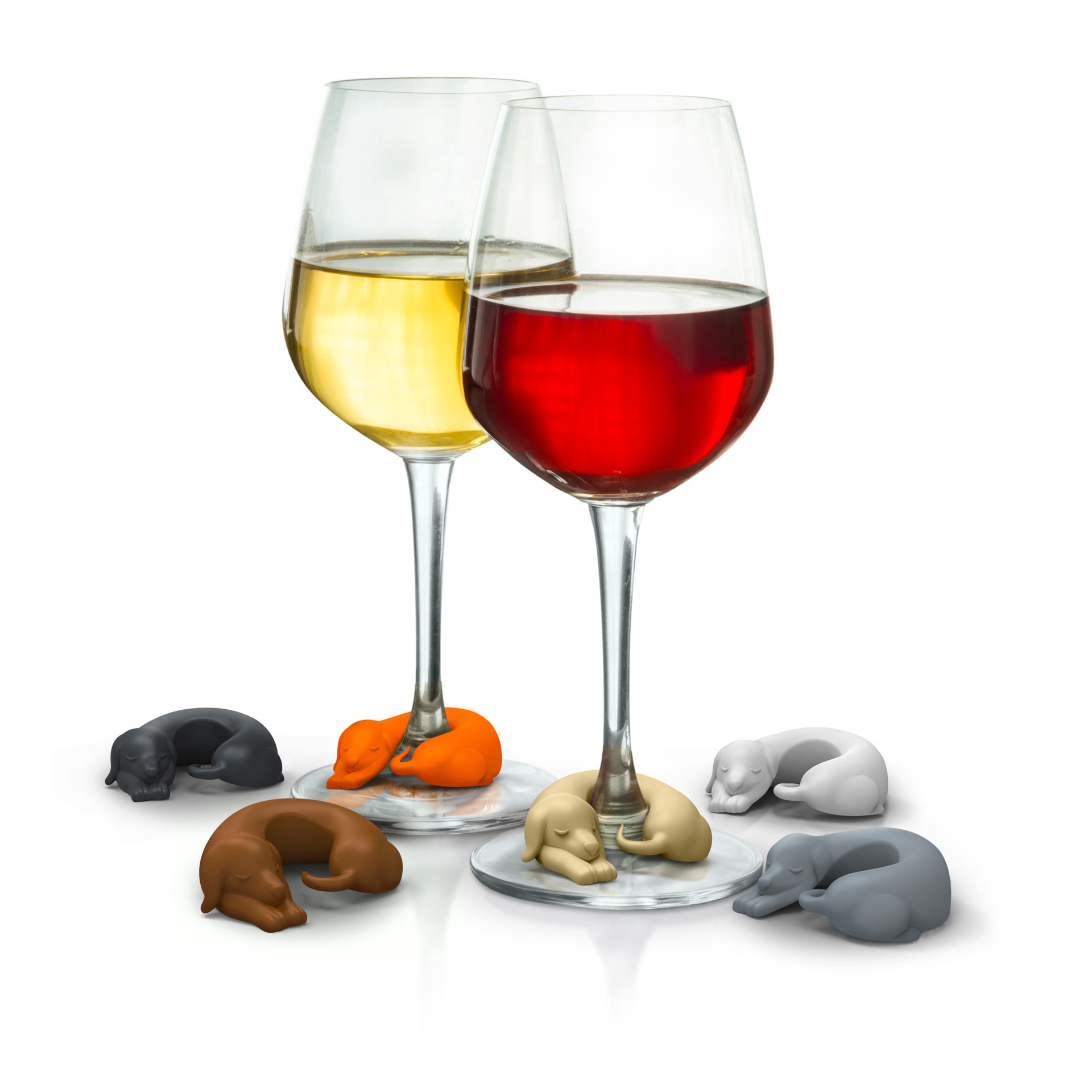 slide 5 of 5, Fred Winer Dogs Wine Markers, 1.5 in x 1.65 in x 0.67 in