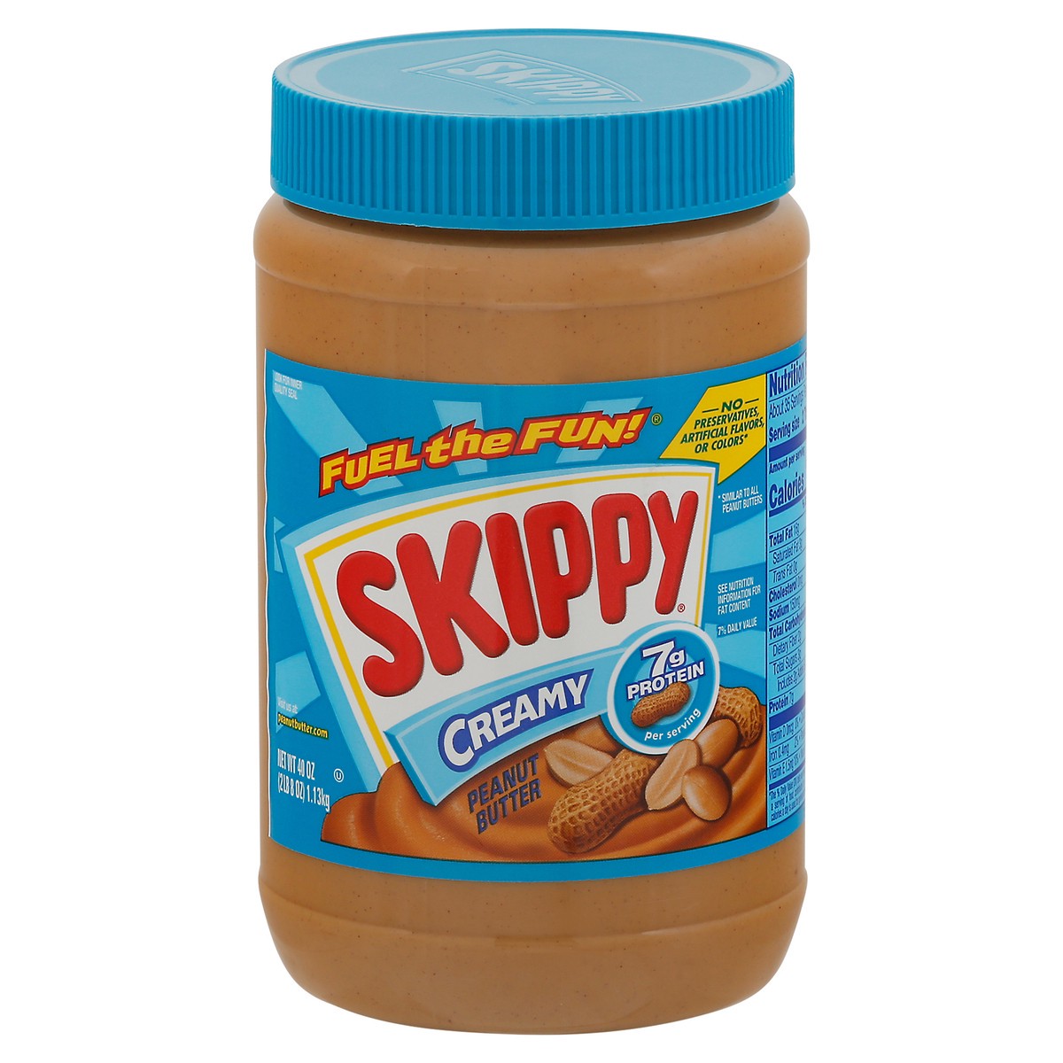 slide 1 of 9, Skippy Creamy Peanut Butter 40 oz, 40 oz