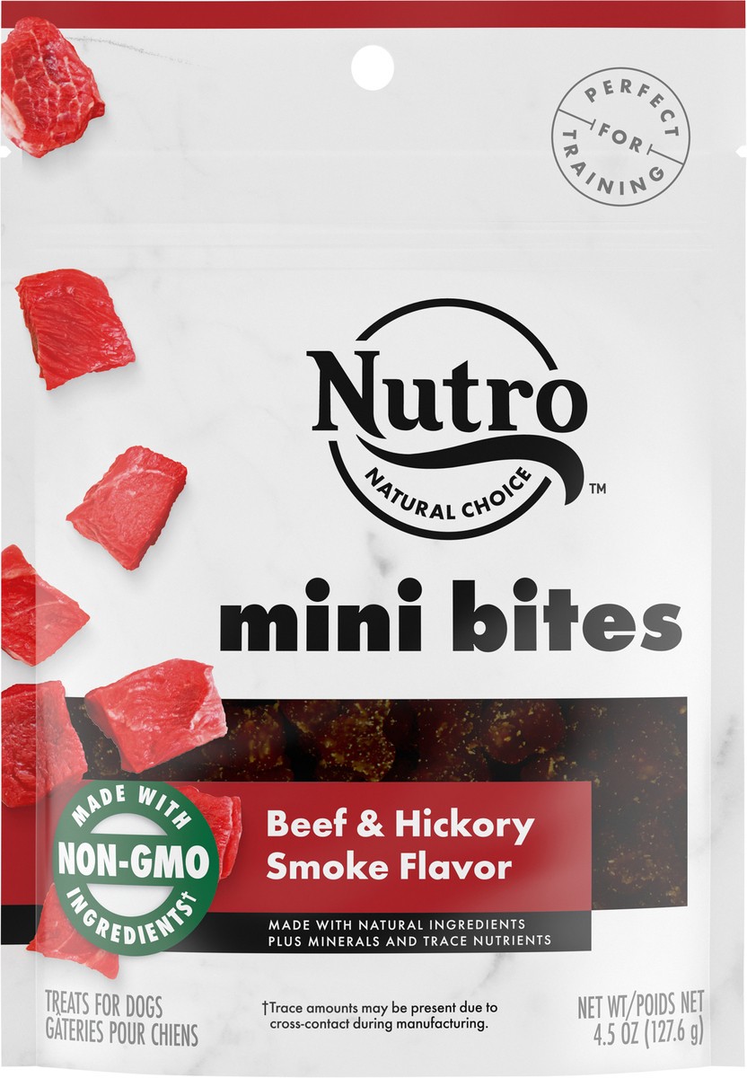 slide 3 of 7, Nutro Mini Bites Beef & Hickory Smoke Flavor Treats for Dogs 4.5 oz, 4.5 oz