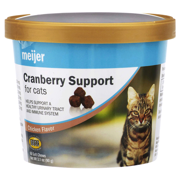 slide 1 of 1, Meijer Cat Cranberry Relief Plus Echinacea, Soft Chew, 60 ct