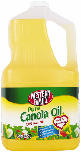 slide 1 of 1, Western Family Pure Canola Oil, 128 oz