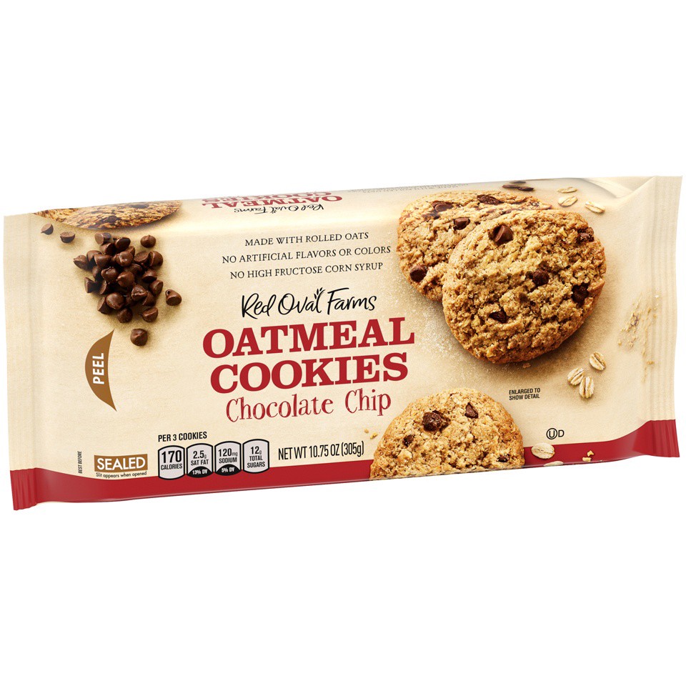 slide 3 of 7, Red Oval Farms Oatmeal Chocolate Chip Cookies, 10.75 oz