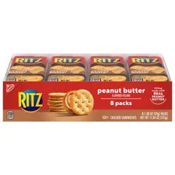 RITZ Peanut Butter Sandwich Crackers, Lunch Snacks, 8 Snack Packs (6 Crackers Per Pack)