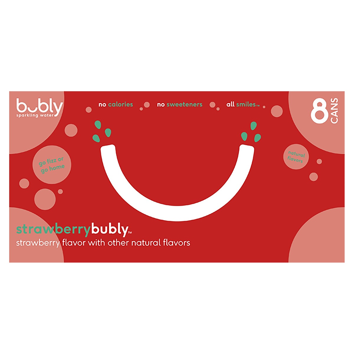 slide 1 of 4, bubly Strawberry Sparkling Water - 8pk/12 fl oz Cans, 8 ct; 12 fl oz