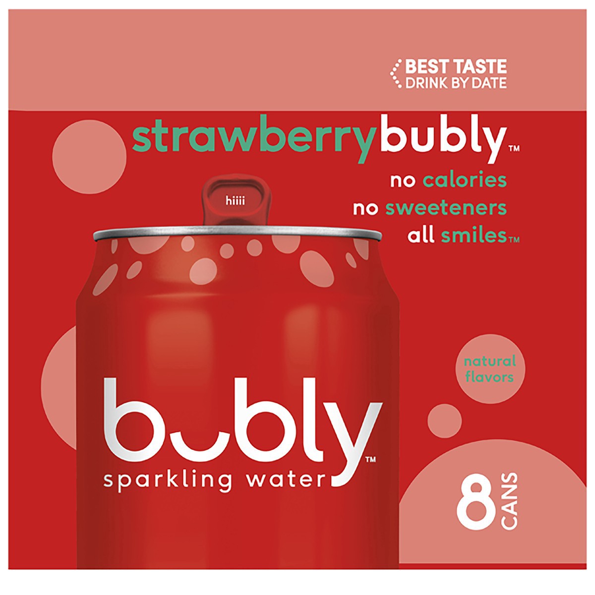 slide 6 of 11, bubly Strawberry Sparkling Water, 8 ct