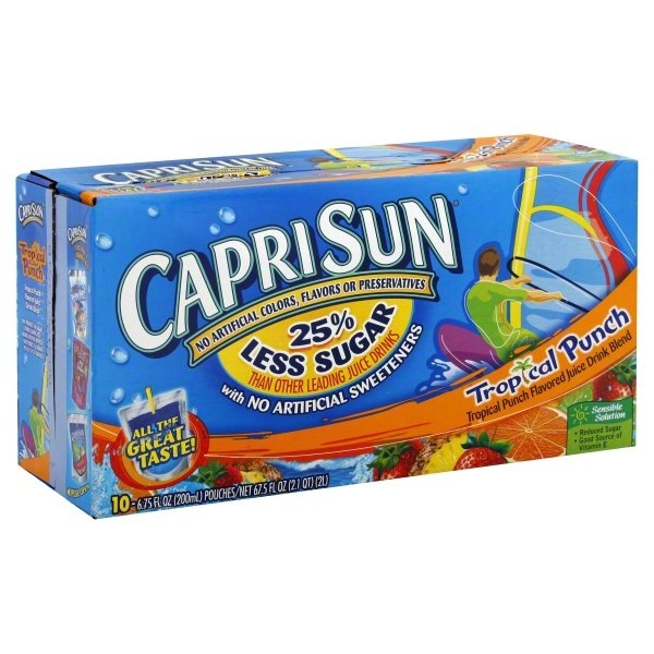 slide 1 of 1, Capri Sun Tropical Punch Flavored Juice Drink Blends - 10 ct; 6 oz, 10 ct; 6 oz