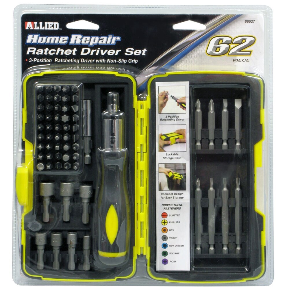 slide 1 of 2, Allied Ratcheting Driver Set, 62 ct