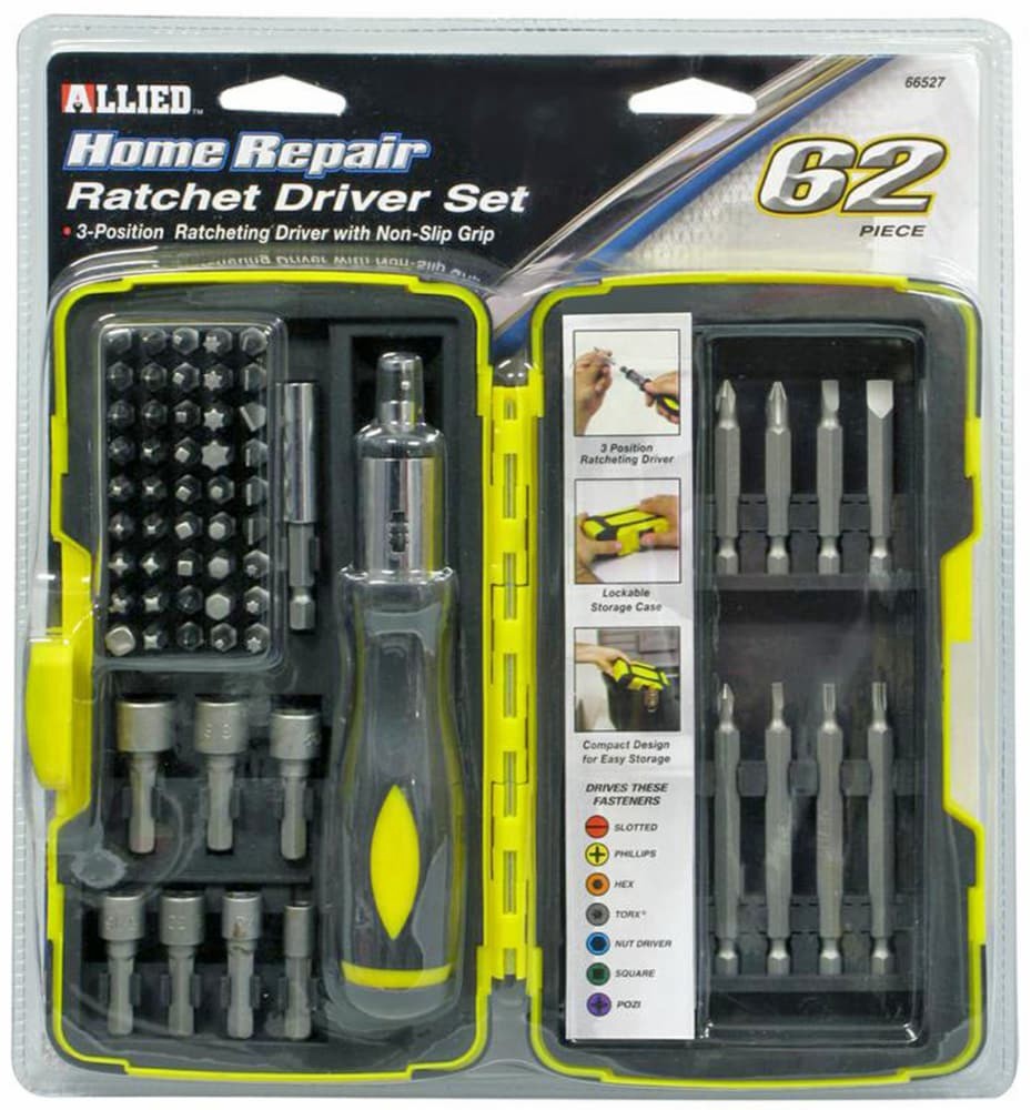 slide 1 of 2, Allied Ratcheting Driver Set, 62 ct
