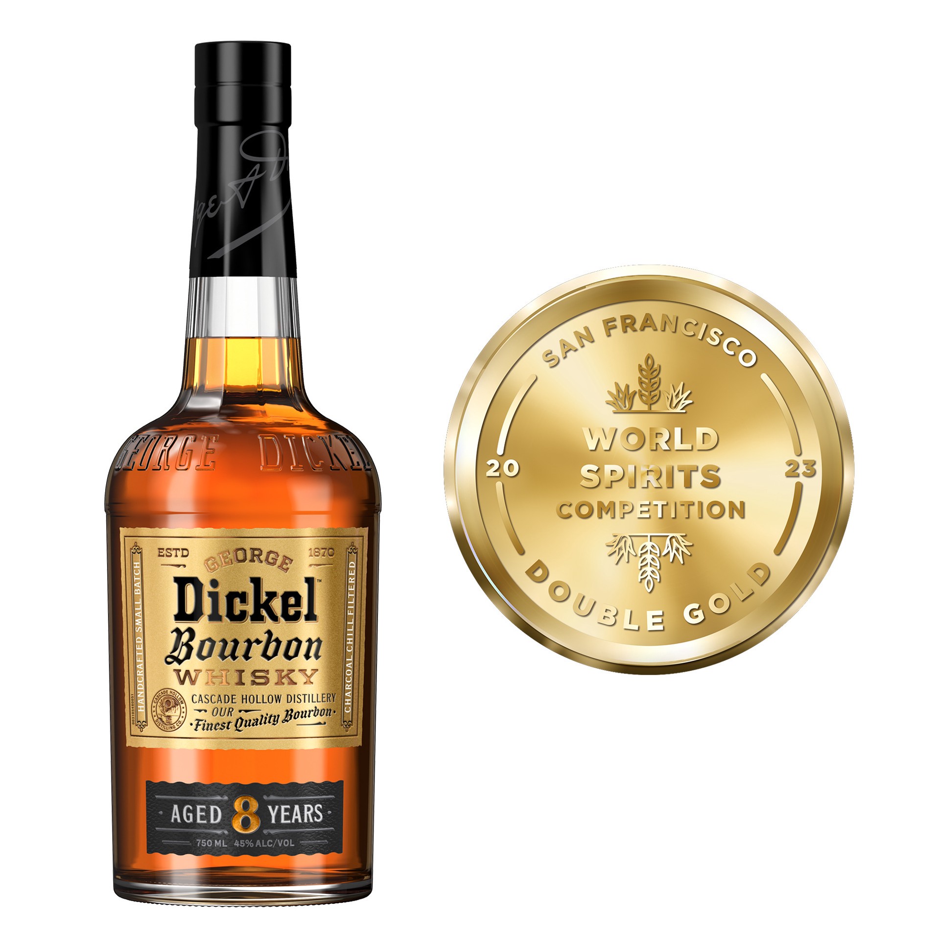 slide 4 of 5, George Dickel Bourbon Whisky Aged 8 Years, 750 ml