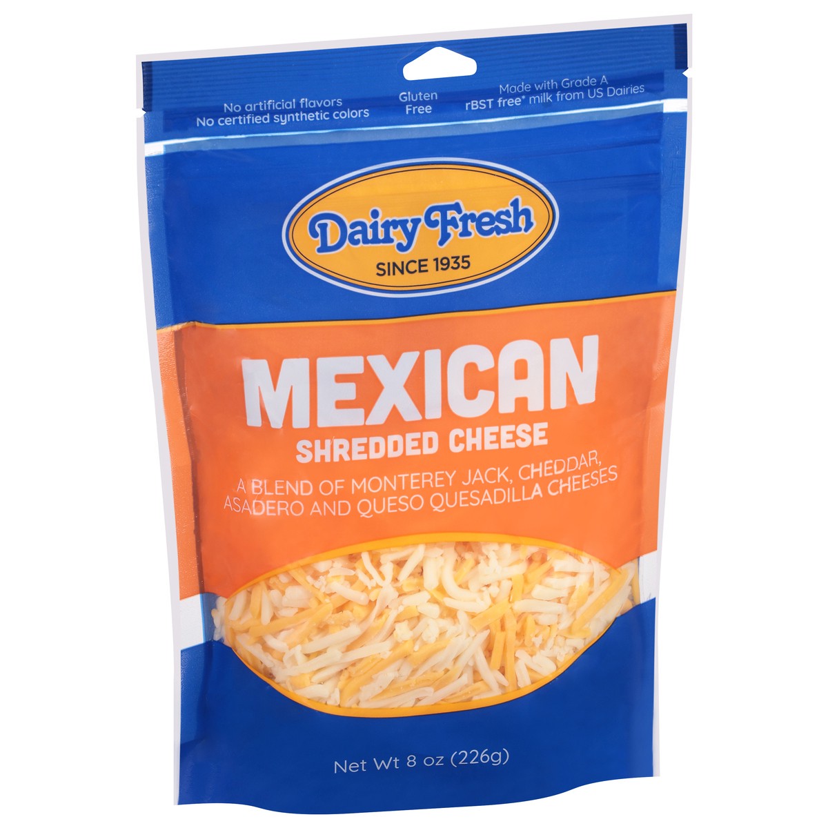 slide 2 of 9, Dairy Fresh Mexican Shredded Cheese 8 oz, 8 oz