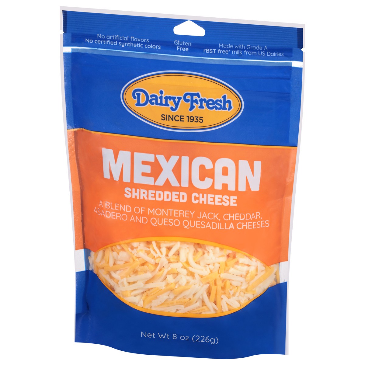 slide 3 of 9, Dairy Fresh Mexican Shredded Cheese 8 oz, 8 oz