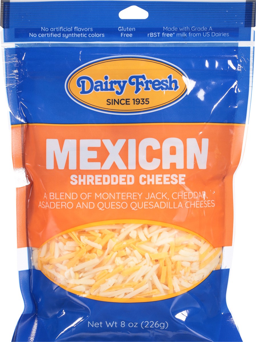 slide 6 of 9, Dairy Fresh Mexican Shredded Cheese 8 oz, 8 oz