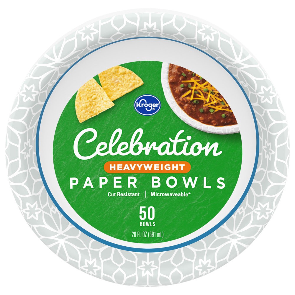 slide 1 of 2, Kroger Celebration Heavyweight Paper Bowls, 50 ct