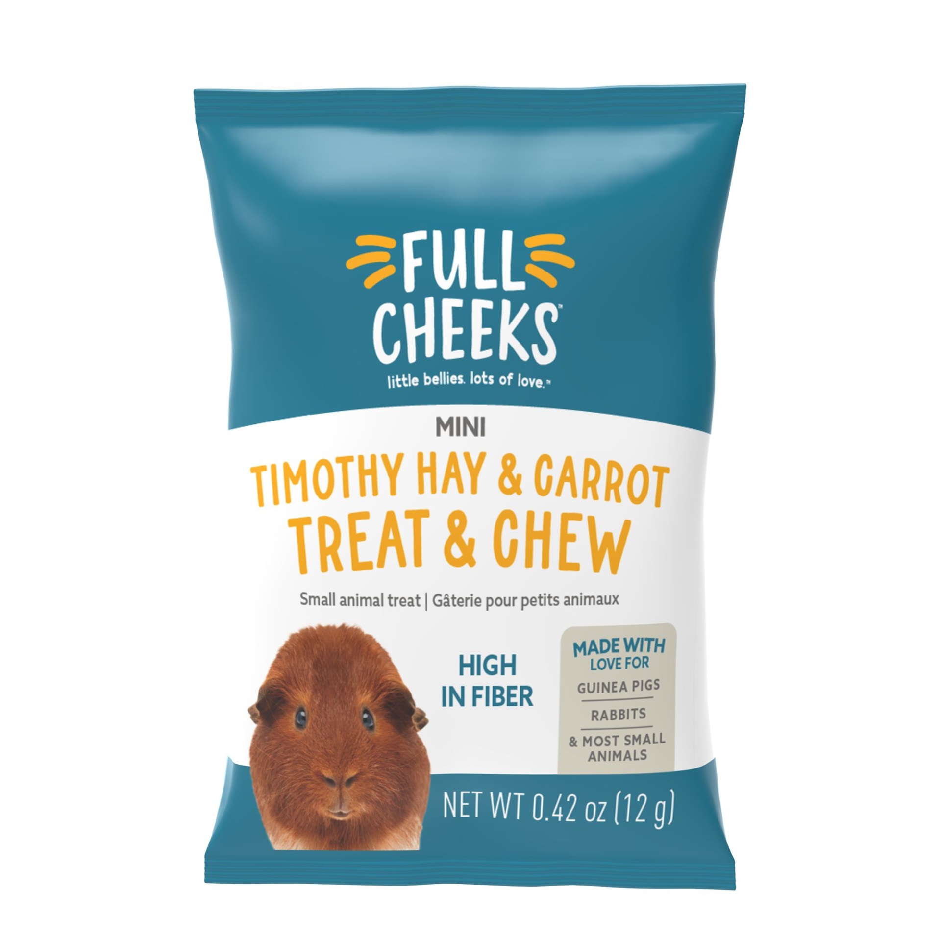 slide 1 of 1, Full Cheeks Small Pet Mini Timothy Hay & Carrot Treat & Chew, 0.42 oz