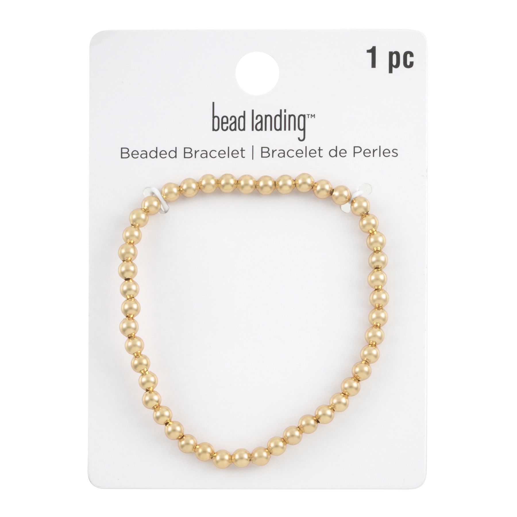 slide 2 of 3, 4mm Gold Round Beaded Charm Bracelet By Bead Landing, 4 mm