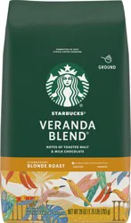 Starbucks Ground Coffee, Starbucks Blonde Roast Hot or Iced Coffee, Veranda Blend, 28 oz