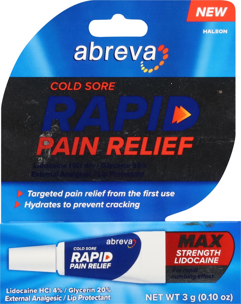 slide 4 of 13, Abreva Rapid Pain Relief 0.10 oz, 0.1 oz
