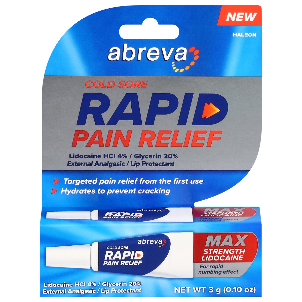 slide 13 of 13, Abreva Rapid Pain Relief 0.10 oz, 0.1 oz