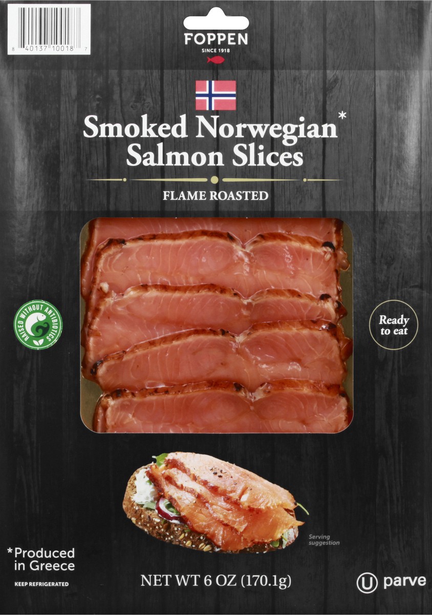 slide 1 of 13, Foppen Flame Roasted Smoked Norwegian Salmon Slices 6 oz, 6 oz