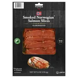 Foppen Flame Roasted Smoked Norwegian Salmon Slices 6 oz