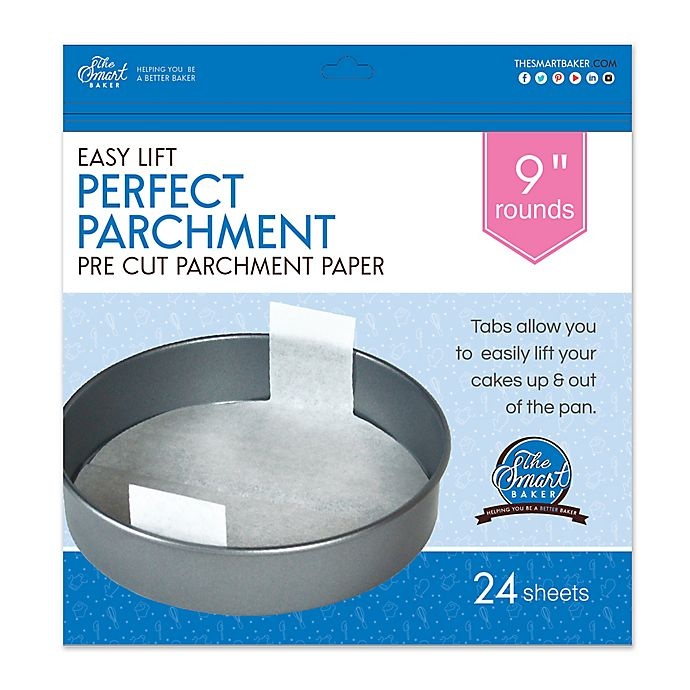 slide 2 of 3, The Smart Baker Round Perfect Parchment Paper with Tabs, 9 in