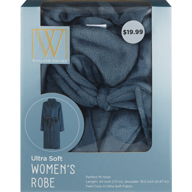 slide 1 of 1, Fall Fest Flannel Bath Robe, Blue, 1 ct