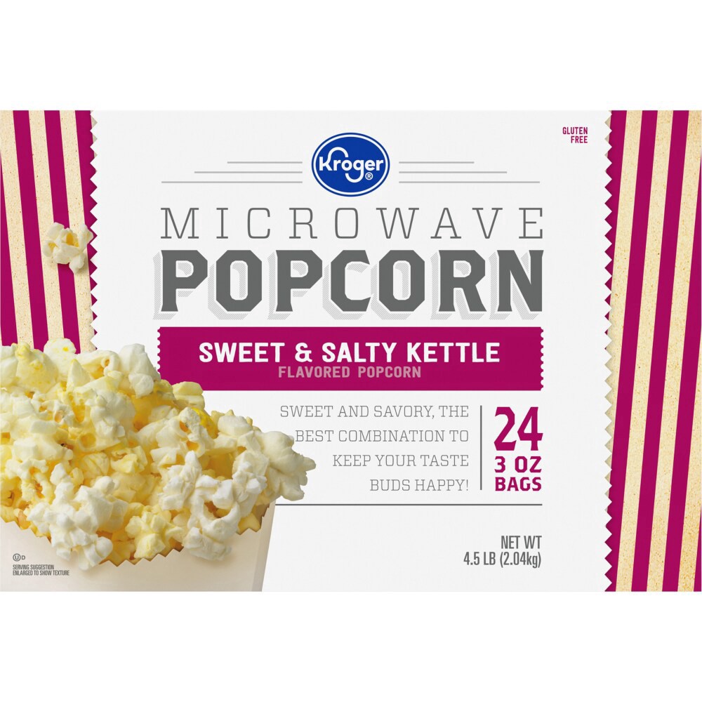slide 3 of 5, Kroger Sweet & Salty Kettle Microwave Popcorn, 24 ct; 3 oz