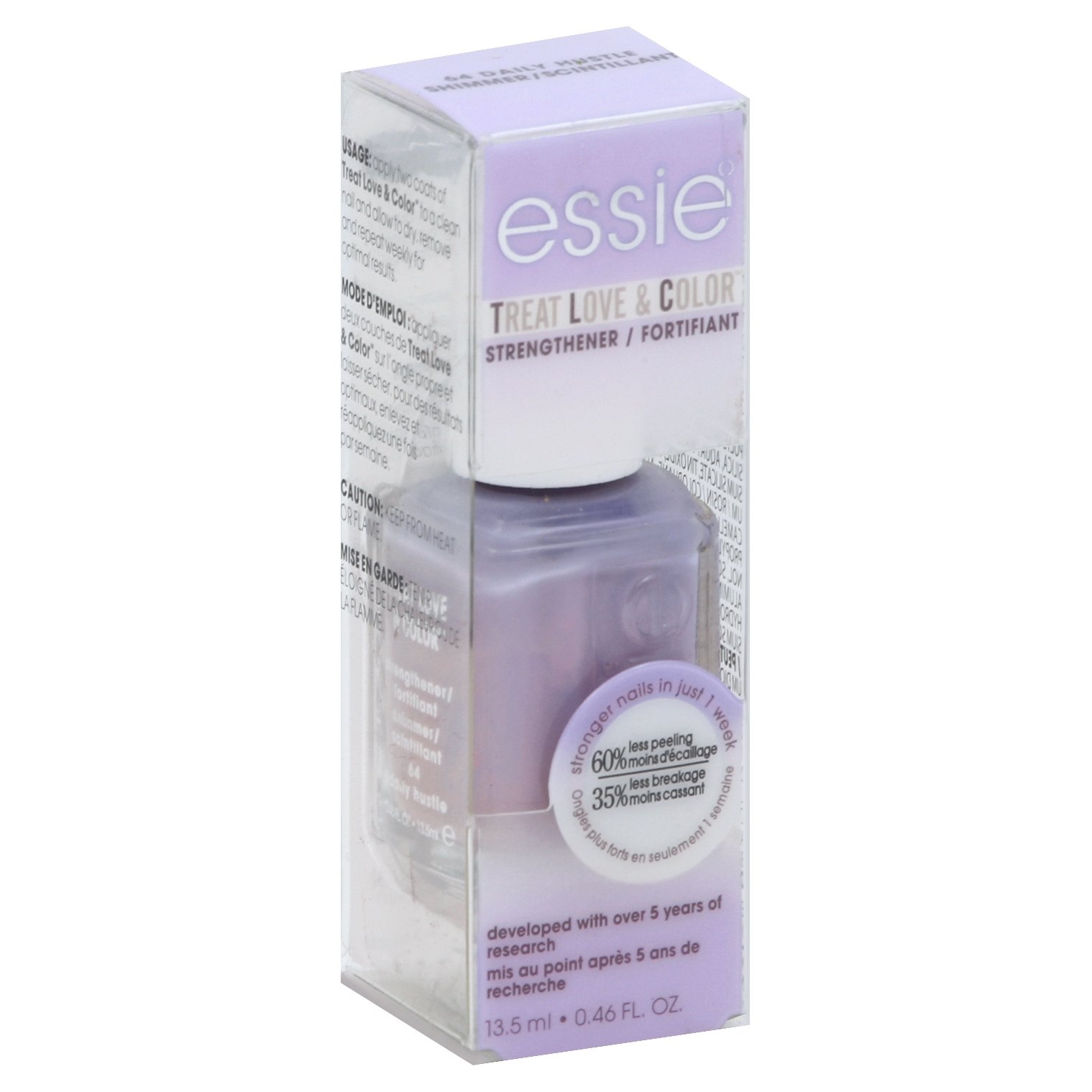 slide 1 of 1, essie Daily Hustle Shimmer Finish Treat Love & Color Nail Polish & Strengthener, 0.46 oz