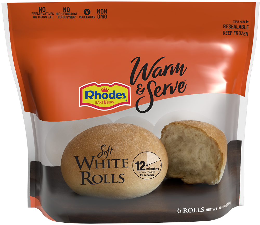 slide 2 of 2, Rhodes Bake-N-Serv Soft White Rolls 6 ea, 10.2 oz