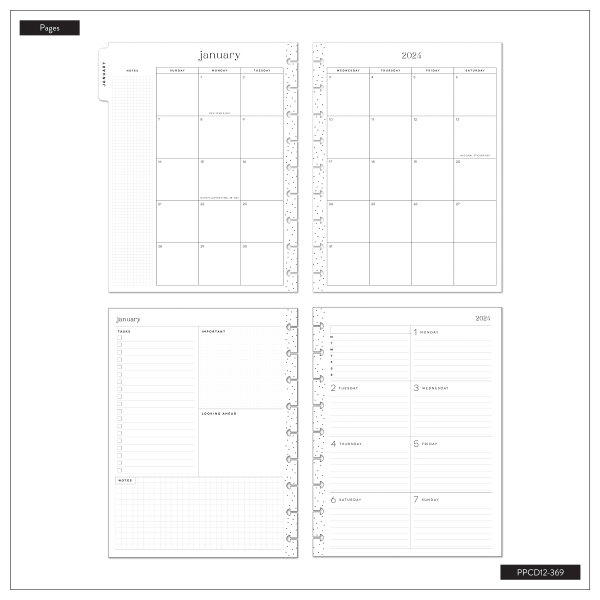slide 8 of 8, 2024 Happy Planner Monthly/Weekly Classic Happy Planner, 7"" X 9-1/4"", Apricot & Sage, January To December, Ppcd12-377, 1 ct