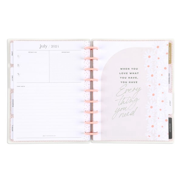slide 6 of 8, 2024 Happy Planner Monthly/Weekly Classic Happy Planner, 7"" X 9-1/4"", Apricot & Sage, January To December, Ppcd12-377, 1 ct