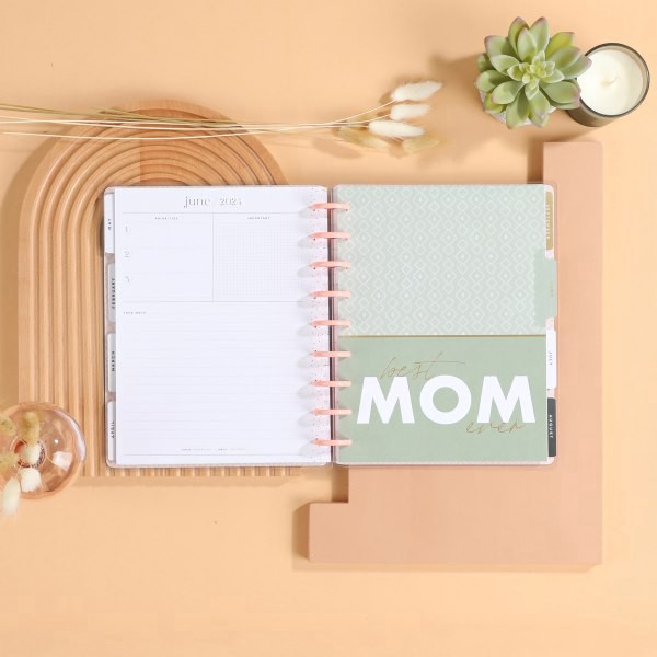 slide 5 of 8, 2024 Happy Planner Monthly/Weekly Classic Happy Planner, 7"" X 9-1/4"", Apricot & Sage, January To December, Ppcd12-377, 1 ct