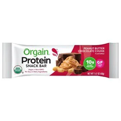 Orgain Organic Plant Based Protein Snack Bar, Peanut Butter Chocolate Chunk, 1.41oz, 1ct