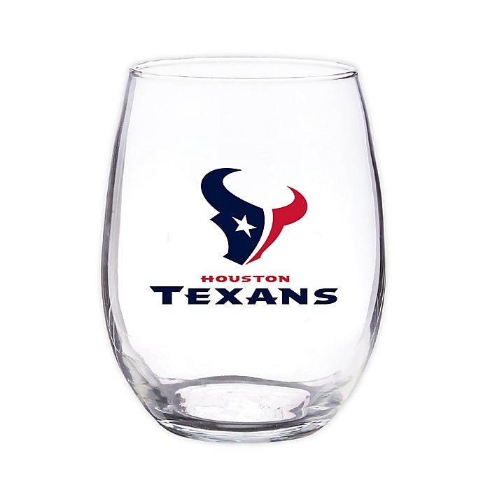 slide 1 of 1, NFL Houston Texans 16 oz. Clear Plastic Stemless Wine Glasses Set, 4 ct; 16 oz