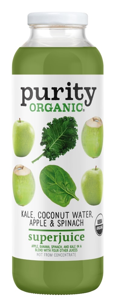 slide 1 of 1, Purity.Organic Kale Coconut Water Apple & Spinach Superjuice, 16 fl oz