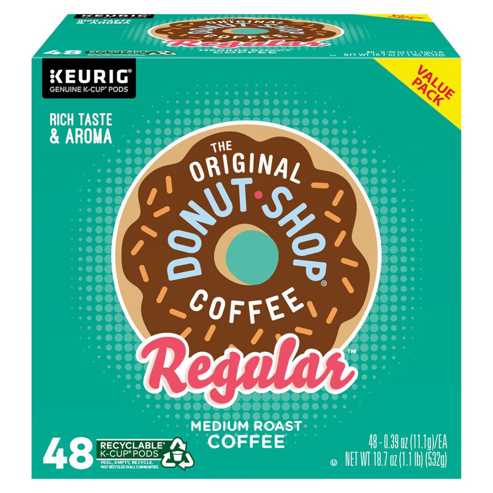 slide 1 of 1, The Original Donut Shop Regular Keurig Single-Serve K-Cup Pods, Medium Roast Coffee, 48 Count, 48 ct