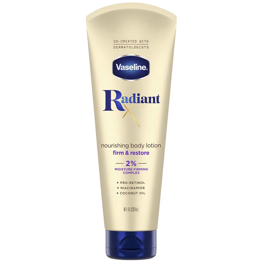 slide 1 of 5, Vaseline Radiant X Firm & Restore Nourishing Body Lotion with Pro-Retinol & Niacinamide, 8 oz, 8 oz